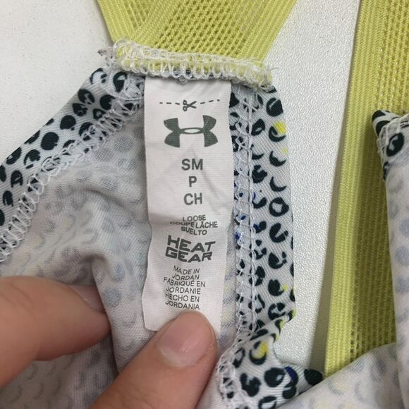 Under Armour Mesh Strap Tank Top Womens S Small Loose Heatgear Athletic Abstract - Picture 9 of 11
